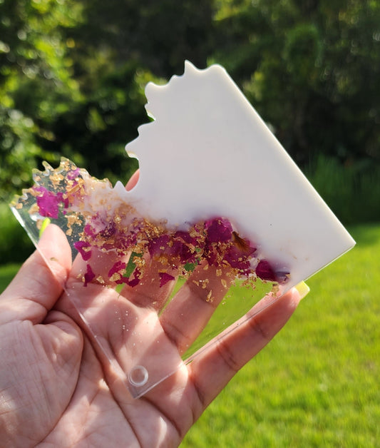 Rose Petals with Gold Flakes Agate Coasters