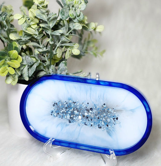 Blue with Sea Glass Jewelry Tray